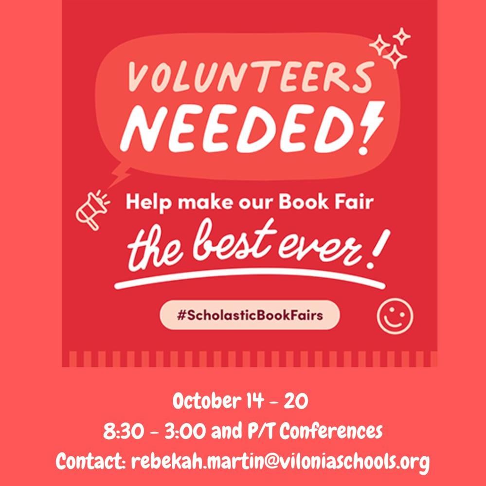  VPS Book Fair Volunteers Needed! 